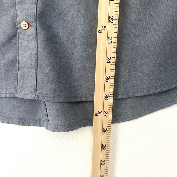 Western Rise Button Down Shirt Blouse Top Tech Travel Gorpcore Gray Size Medium - Picture 14 of 15